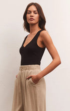 Load image into Gallery viewer, Black Avala V-Neck Rib Top