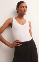 Load image into Gallery viewer, White Avala V-Neck Rib Top
