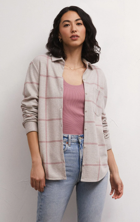 Zenith Plaid Shirt - Smoked Rose