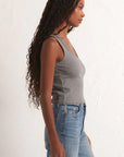 Essy Ribbed Tank- Classic Heather Grey