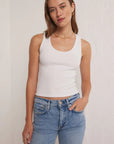 Essy Ribbed Tank - White