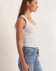 Essy Ribbed Tank - White