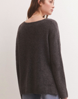 Charcoal Heather Modern V-Neck Sweater