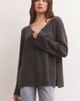 Charcoal Heather Modern V-Neck Sweater