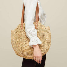 Load image into Gallery viewer, Woven Beach Straw Bag